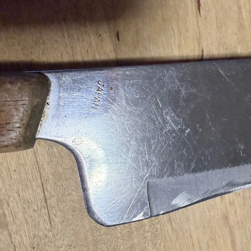 Vintage Maxam Steel Japan & Rogers Co Stainless Steel Wood Handle Knife